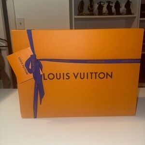 Louis Vuitton Bright Orange Box with Deep Blue Ribbon